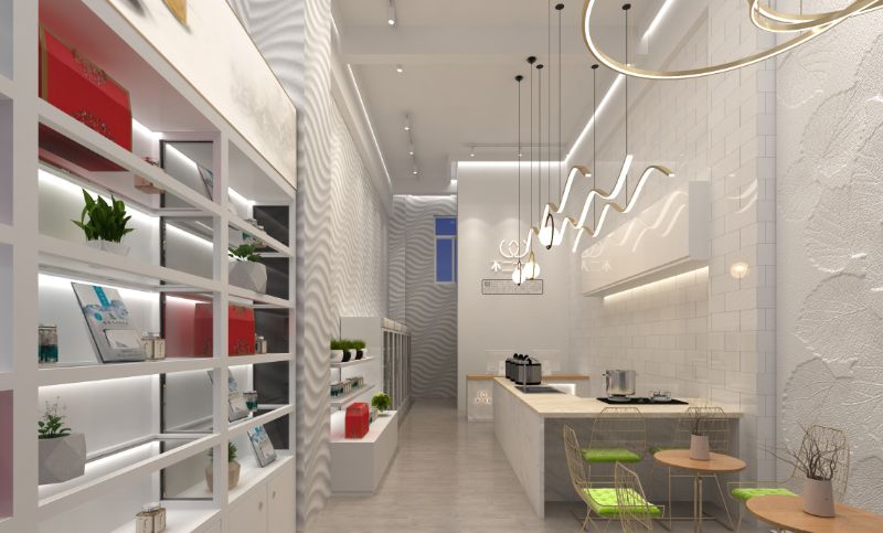 餐饮空间设计店铺火锅烧烤店面餐厅室内空间装修效果图设计奶茶店
