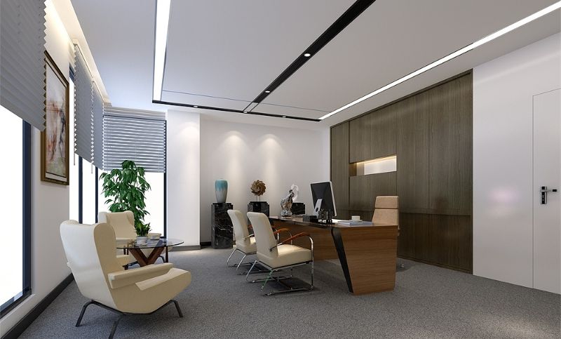 装修效果图设计办公空间设计现代简约平面布局图设计室内施工图