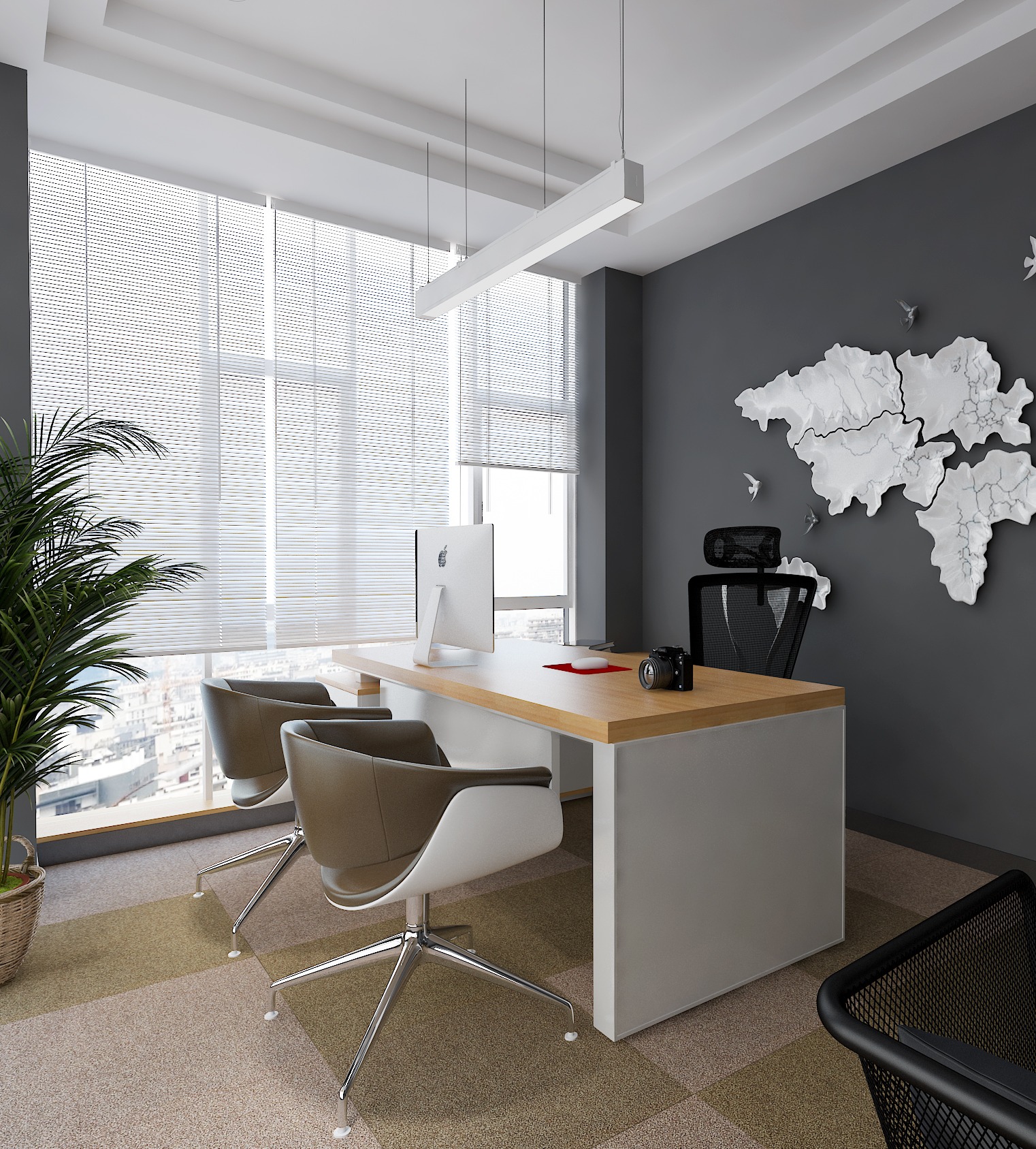 『公司办公室』高端室内设计装修设计效果图施工图软装配饰设计