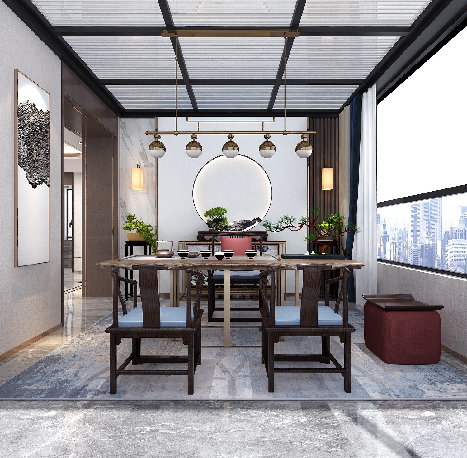 新中式跃层别墅自建房设计效果图室内设计