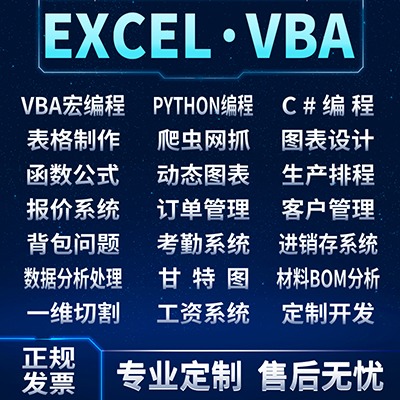 excel/VBA 定制开发