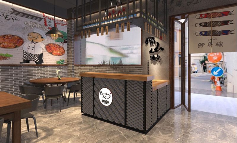 桂林室内公装餐饮空间门头装修方案规划效果图施工图设计