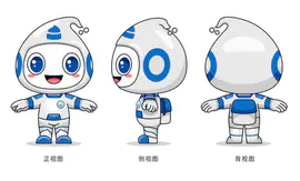 科技行业——吉祥物三视图3D卡通形象logo设计