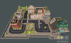 欧美风格建筑场景模型，适用于游戏，动画，AR/VR里