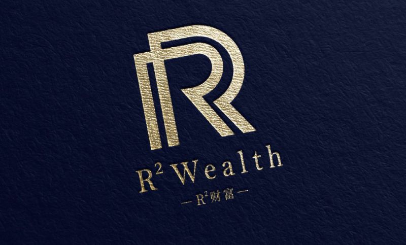 R2财富-**服务公司商标背景墙3d字体设计logo设计高端