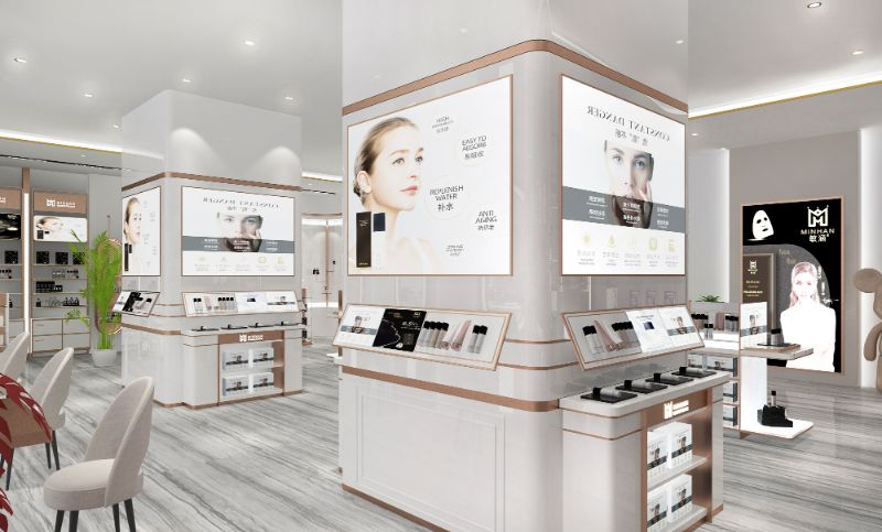 敏函化妆品专卖店——300平购物空间美妆护肤展厅SI设计