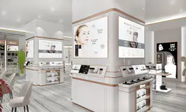 敏函化妆品专卖店——300平购物空间美妆护肤展厅SI设计