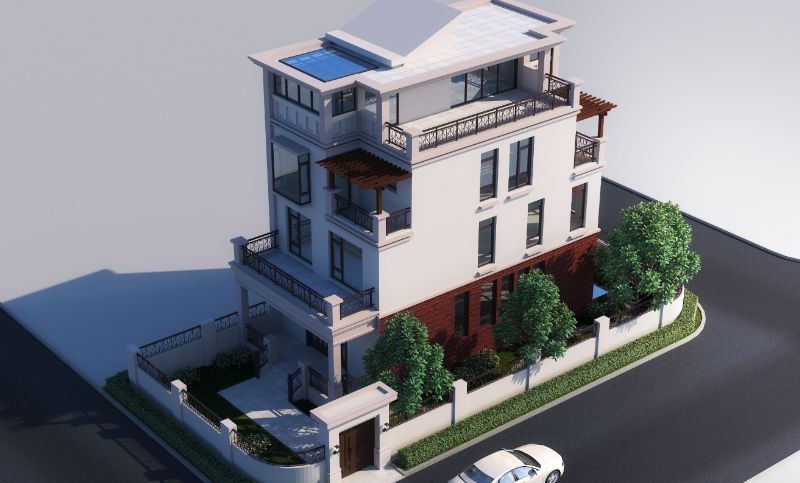 建筑设计二三层自建房别墅施工图效果图结构水电设计图纸