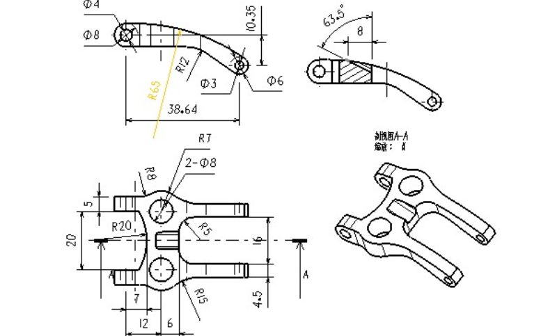CAD代画出图<hl>机械</hl>设计