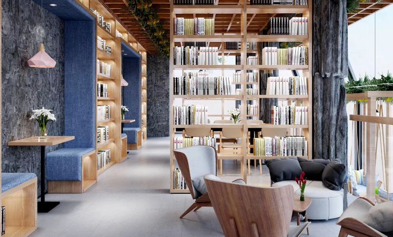 东木 | 装修设计室内设计公装效果图设计书吧书店设计特色书咖