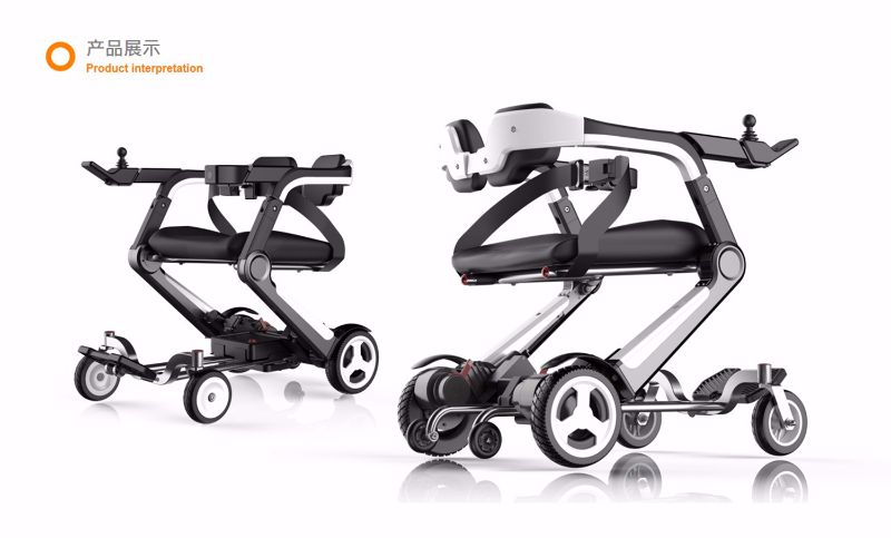 标杆项目工业产品外观结构设计3D建模效果图便携电动折叠轮椅