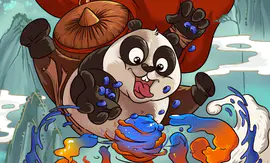 西游熊猫包装设计-手绘设计-插画设计-国潮风插画