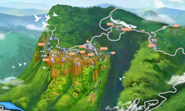 汉中龙头山景区手绘地图-智慧导览定制开发