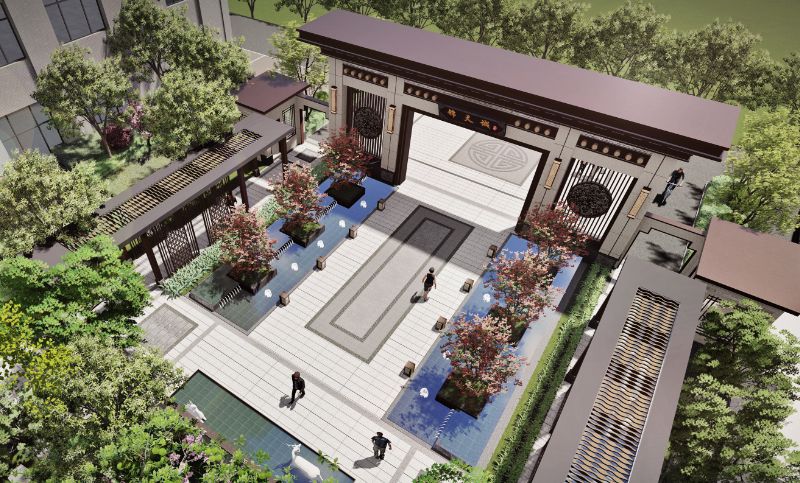 桂林锦天城居住区住宅空间建筑工程景观规划效果图设计
