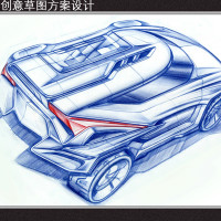 汽车 电动汽车 电动车  造型方案草图设计